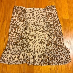 Express - Leopard Print Ruffle Skirt